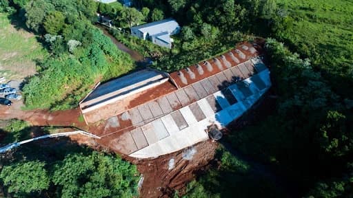 Foto de bacia de detenção em Rondinha - RS