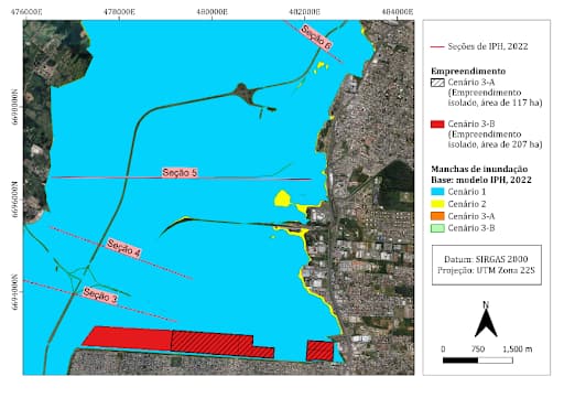 SITUAÇÃO NA PLANÍCIE DE INUNDAÇÃO DO RIO DOS SINOS E IMPACTO DE INUNDAÇÃO NA VIZINHANÇA DO EMPREENDIMENTO CANOAS SMART CITY - CANOAS - RS